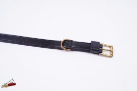 25mm x 600mm double leather collar with brass