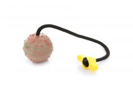 Dogtech 6 cm Mediumball with 30 cm rope with plastic T-handle