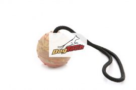 Dogtech 6 cm Mediumball with 30 cm rope with handle HOLLOW