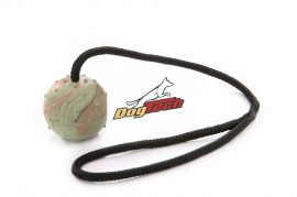 Dogtech 6 cm Mediumball with 50 cm rope with handle HOLLOW