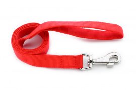 Dogtech Cotton-Synthet Leash with handle Red