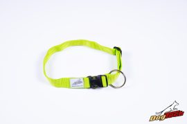 Dogtech Nylon collar 25mm x 450-650mm with plastic buttom Green