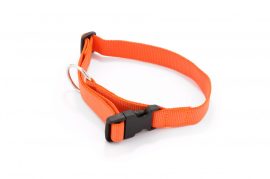 Dogtech Nylon collar 25mm x 450-650mm with plastic buttom Orange