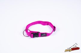 Dogtech Nylon collar 25mm x 450-650mm with plastic buttom Pink