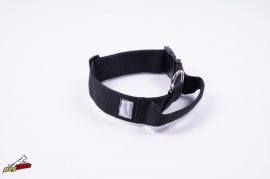 Black adjustable textil collar with handle and plastic buttom