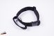 Black adjustable textil collar with handle and plastic buttom