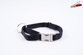 Dogtech Nylon collar 25mm x 450-650mm with metal buttom Black