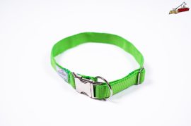 Dogtech Nylon collar 25mm x 450-650mm with metal buttom Green