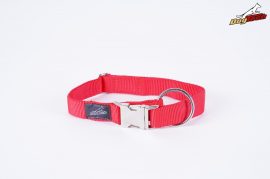 Dogtech Nylon collar 25mm x 450-650mm with metal buttom Red