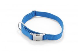 Dogtech Nylon collar 25mm x 450-650mm with metal buttom Royalblue