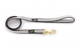 Dogtech 20 mm RUBBER Leash 90 Cm Brass hook with handle 