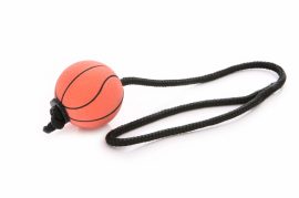 Dogtech 6 cm Softball with 50 cm rope with handle