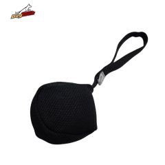 Dogtech 10 cm Cotton-Synth Ball with handle Black