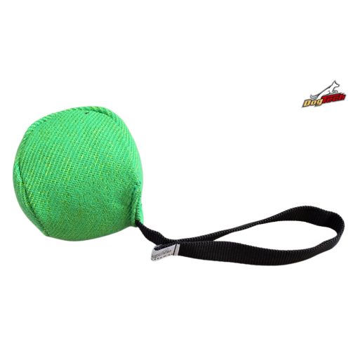 Dogtech 10 cm Cotton-Synth Ball with handle Green