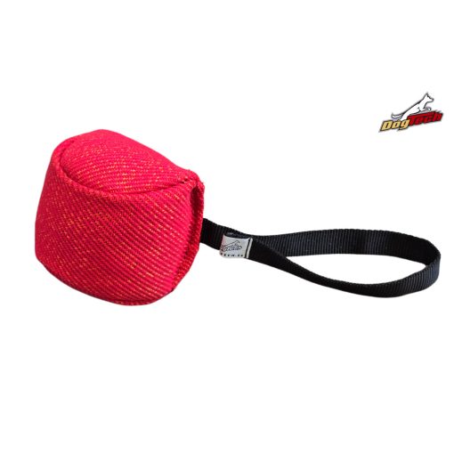 Dogtech 10 cm Cotton-Synth Ball with handle Red