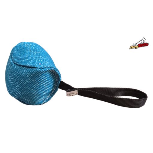 Dogtech 10 cm Cotton-Synth Ball with handle Skyblue