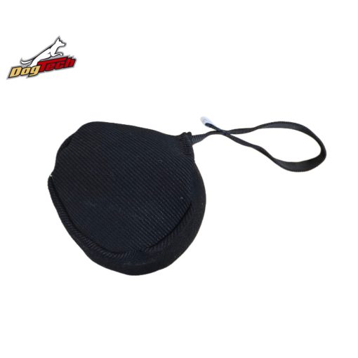 Dogtech 14cm Cotton-Synth ball with handle Black