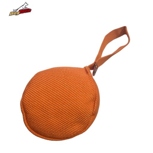 Dogtech 14cm Cotton-Synth ball with handle Orange