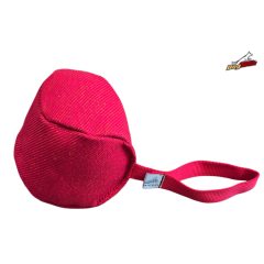 Dogtech 14cm Cotton-Synth ball with handle Red