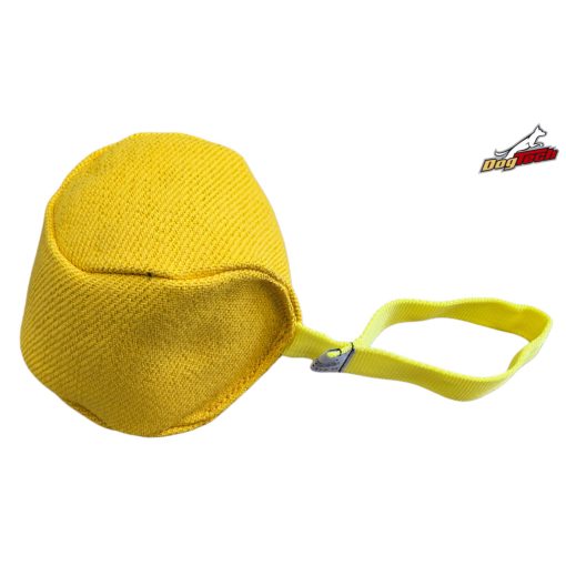 Dogtech 14cm Cotton-Synth ball with handle Yellow