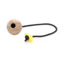   Dogtech 7 cm Ball with 50 cm rope with plastic T-handle HOLLOW
