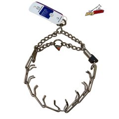 Inox pinch collar with chain and metal buckle 58 cm x 3.2mm
