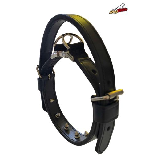 Leather Pinch Collar with handle - 5 spikes
