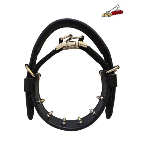 Leather Pinch Collar with handle - 6 spikes