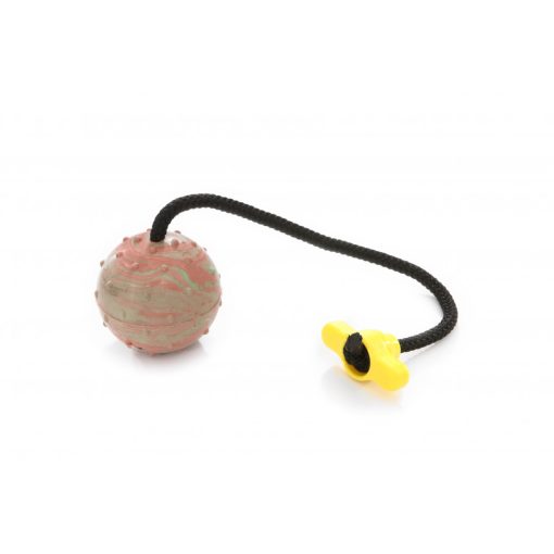 Dogtech 6 cm Medium ball with 30 cm rope with plastic T-handle