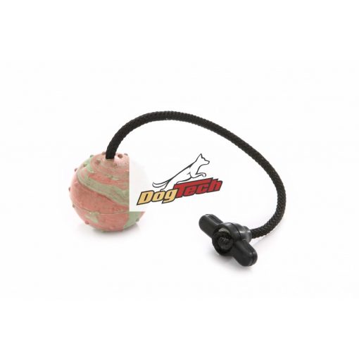 Dogtech 6 cm Medium ball with 30 cm rope with rubber T-handle HOLLOW