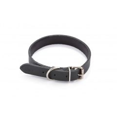 Dogtech 2 cm x 45 cm leather collar - black