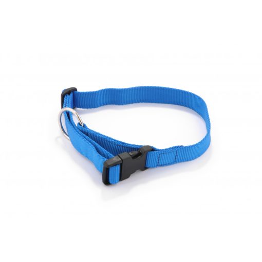 Dogtech Nylon collar 25mm x 450-650mm with plastic buckle Royalblue