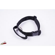 Black ylon collar with handle and plastic buckle