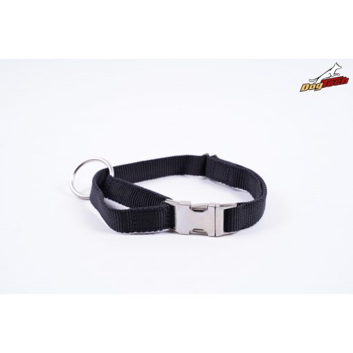 Dogtech Nylon collar with metal buckle - Black