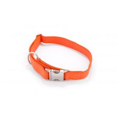   Dogtech Nylon collar 25mm x 450-650mm with metal buckle Orange