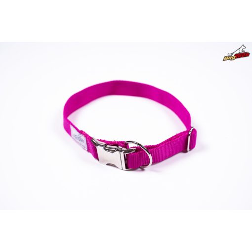 Dogtech Nylon collar 25mm x 450-650mm with metal buckle Pink