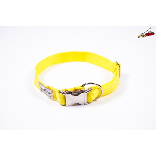 Dogtech Nylon collar with metal buckle - Yellow