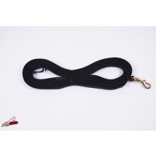 Dogtech 10 m black rubber leash with handle / Brass hook