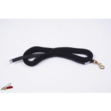Dogtech 10 m black rubber leash without handle / Brass hook