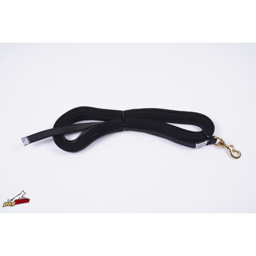 Dogtech 10 m black rubber leash without handle / Brass hook