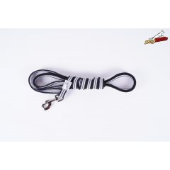 Dogtech 10 m black rubber leash with handle / normal hook