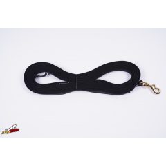 Dogtech 10 m black rubber leash with handle / brass hook