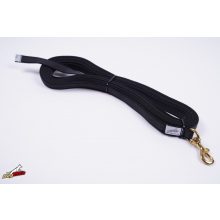 Dogtech 10 m black rubber leash without handle / brass hook