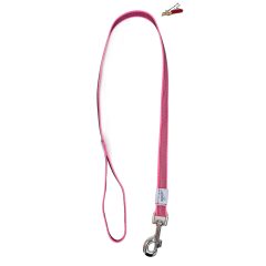 Dogtech 90 cm rubber leash with handle - PINK