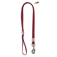 Dogtech 90 cm rubber leash with handle - RED