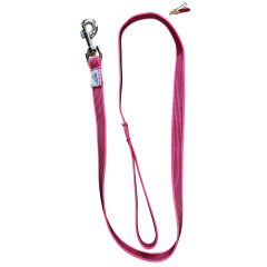 Dogtech 120 cm rubber leash with handle - PINK