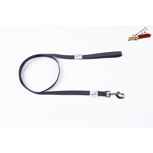 Dogtech 150 cm black rubber leash with handle / normal hook