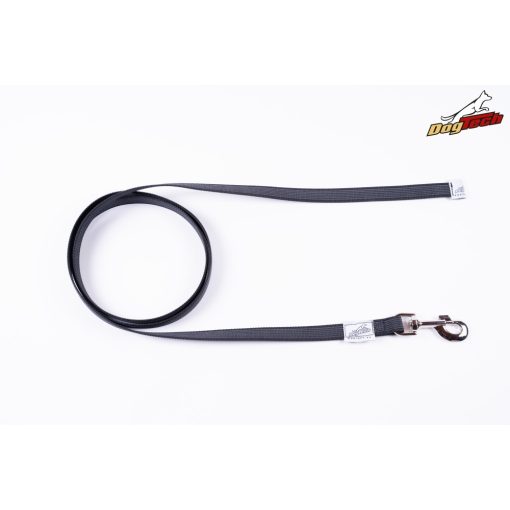Dogtech 150 cm black rubber leash without handle / normal hook