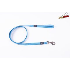 Dogtech 200 cm rubber leash with handle - SKYBLUE