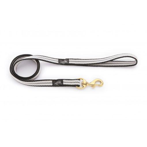 Dogtech 2 m black rubber leash with handle / brass hook